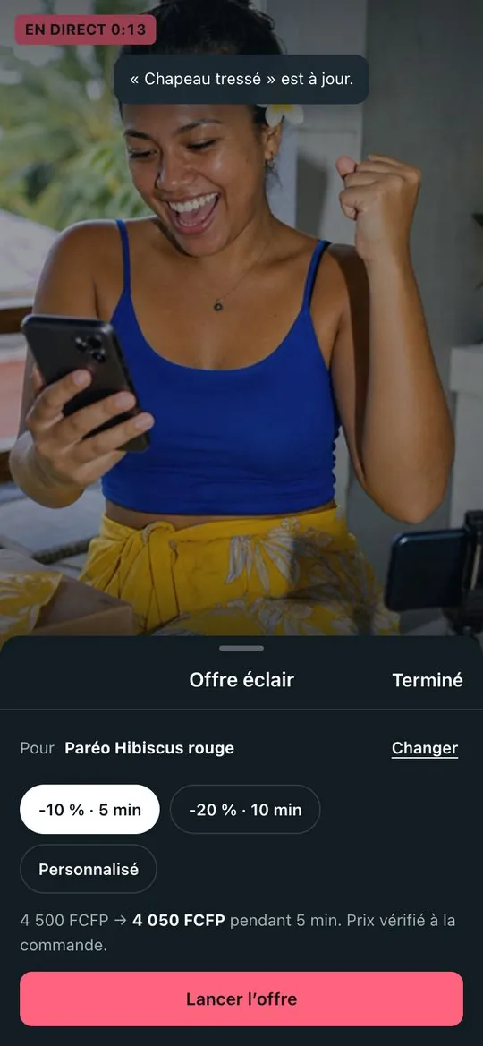 Le volet Offre éclair du studio