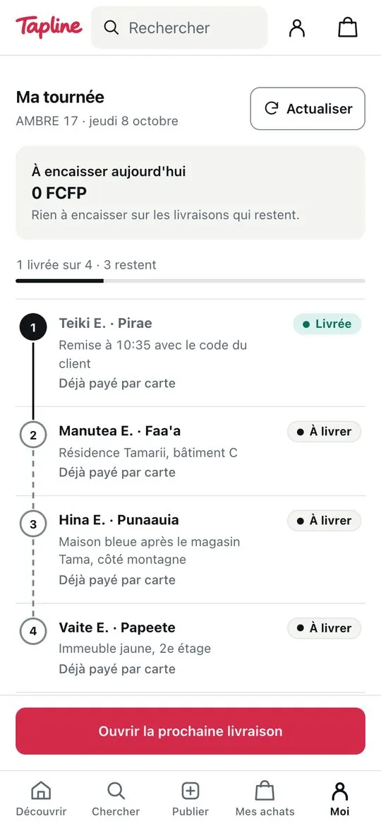 La tournée du livreur