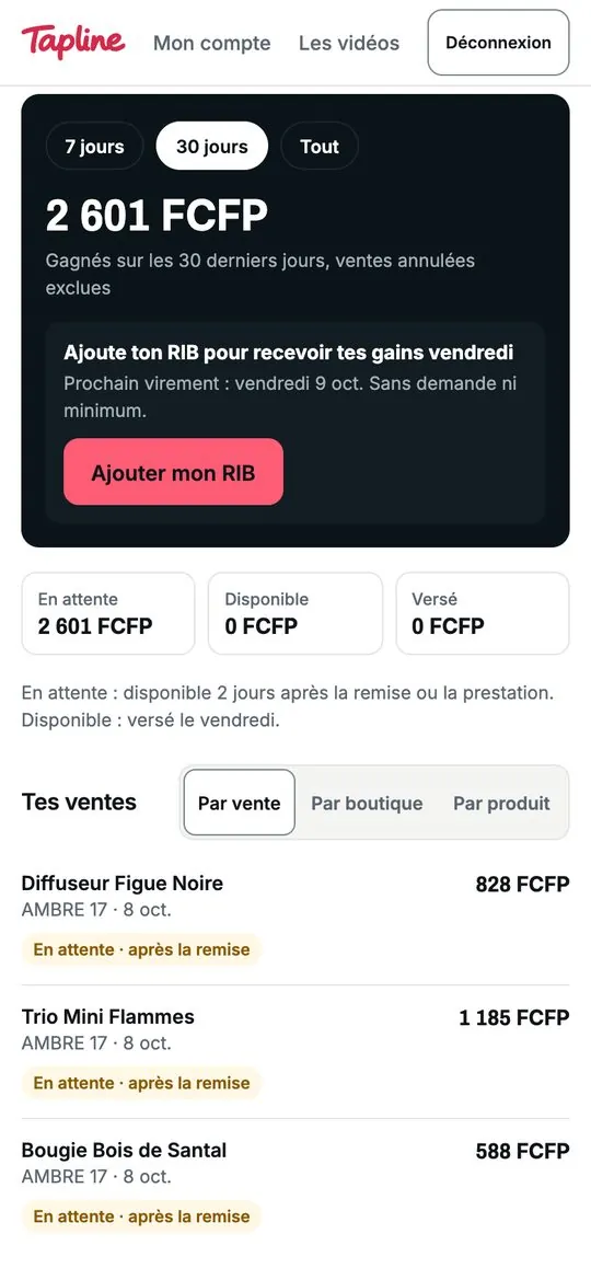 Le suivi des gains du créateur